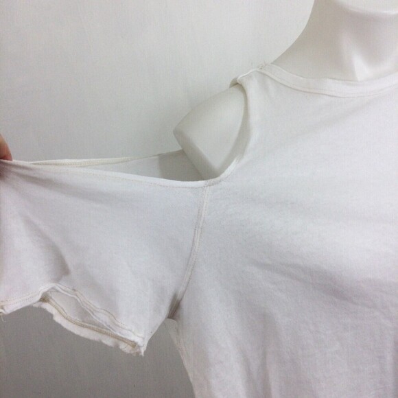 We the Free Free People Cotton Taurus Cold Shoulder Split Back Shirt Top White S - Picture 2 of 10